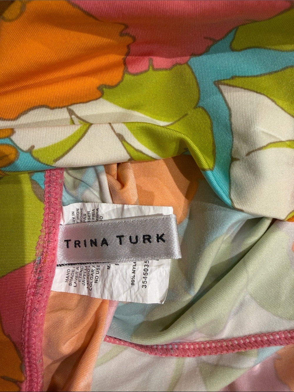 Trina Turk Floral Wide-Leg Pants in Orange, Pink & Aqua - Picture 4 of 7
